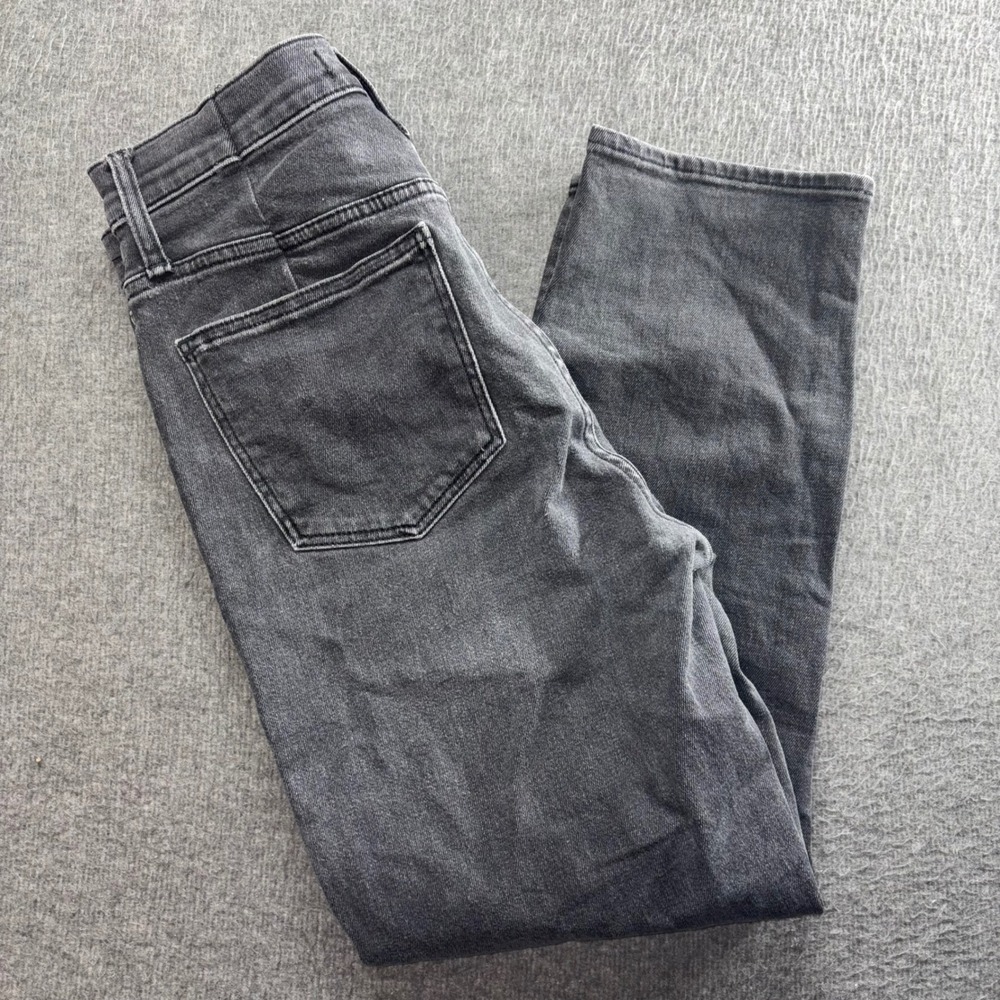 Madewell Classic Straight Jeans Washed Black Lunar High Rise Denim Size 27